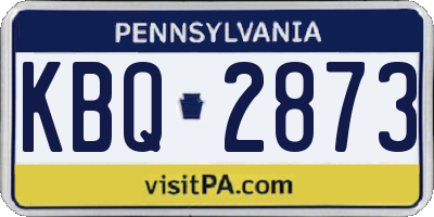 PA license plate KBQ2873