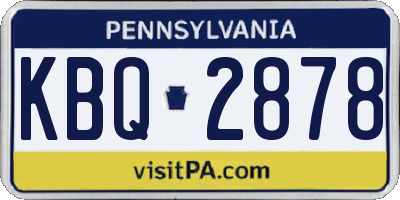 PA license plate KBQ2878