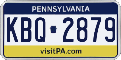 PA license plate KBQ2879