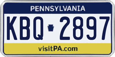PA license plate KBQ2897