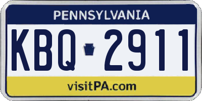 PA license plate KBQ2911