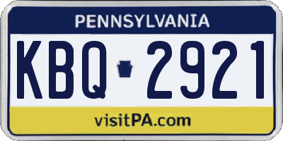 PA license plate KBQ2921