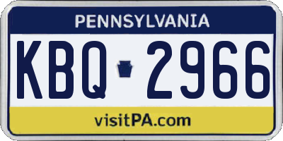 PA license plate KBQ2966