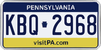 PA license plate KBQ2968