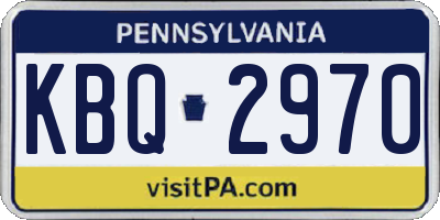 PA license plate KBQ2970