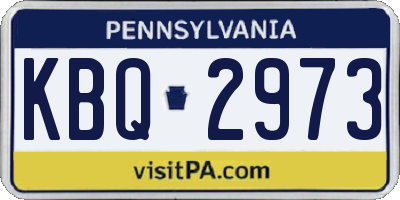 PA license plate KBQ2973
