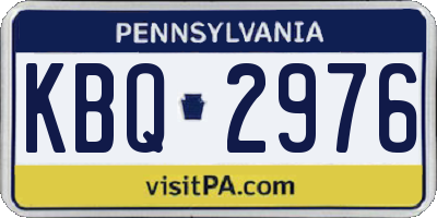 PA license plate KBQ2976