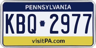 PA license plate KBQ2977