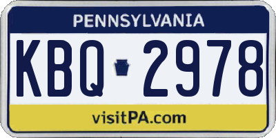 PA license plate KBQ2978