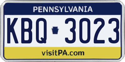 PA license plate KBQ3023