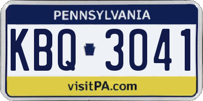 PA license plate KBQ3041