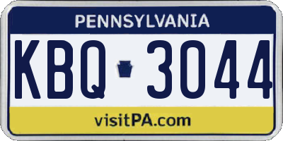 PA license plate KBQ3044