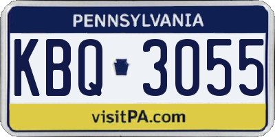 PA license plate KBQ3055