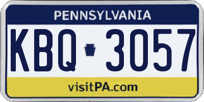 PA license plate KBQ3057