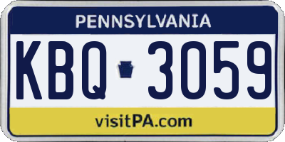 PA license plate KBQ3059