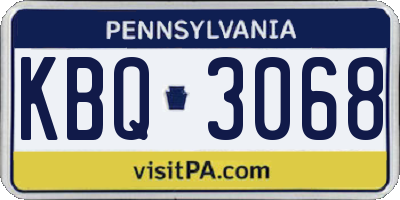 PA license plate KBQ3068