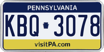 PA license plate KBQ3078
