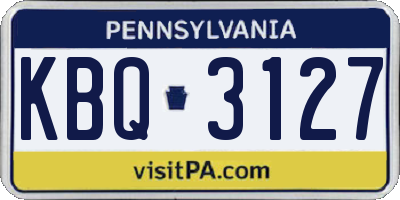 PA license plate KBQ3127