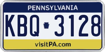PA license plate KBQ3128
