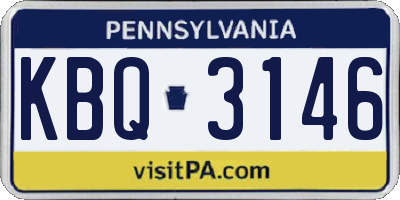 PA license plate KBQ3146