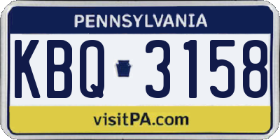 PA license plate KBQ3158