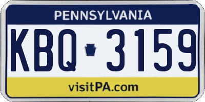 PA license plate KBQ3159