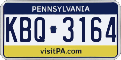 PA license plate KBQ3164