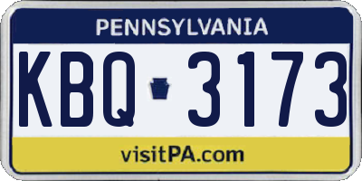 PA license plate KBQ3173