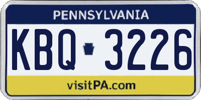 PA license plate KBQ3226