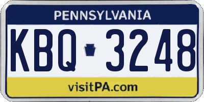 PA license plate KBQ3248