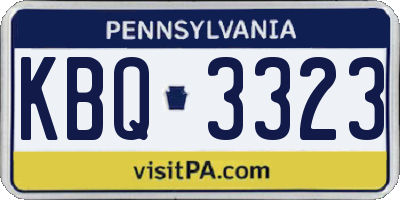 PA license plate KBQ3323