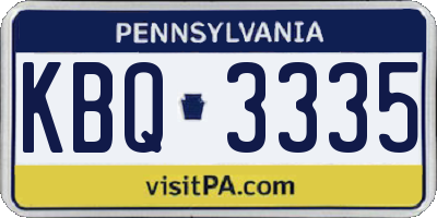 PA license plate KBQ3335