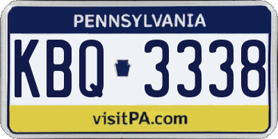 PA license plate KBQ3338