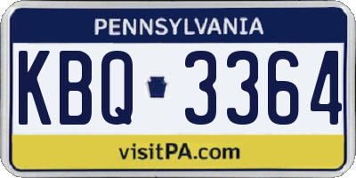 PA license plate KBQ3364