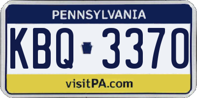 PA license plate KBQ3370
