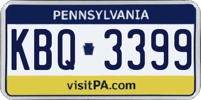 PA license plate KBQ3399