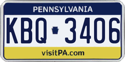 PA license plate KBQ3406