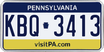 PA license plate KBQ3413