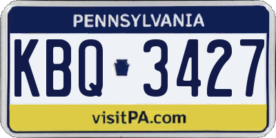 PA license plate KBQ3427