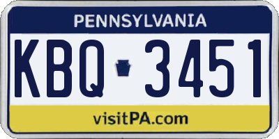 PA license plate KBQ3451