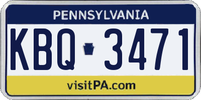 PA license plate KBQ3471