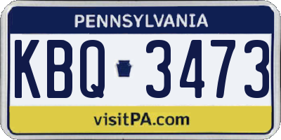 PA license plate KBQ3473