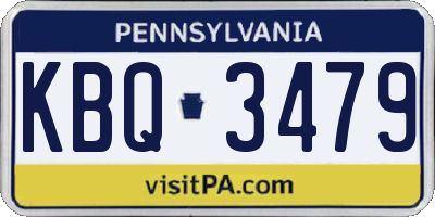 PA license plate KBQ3479