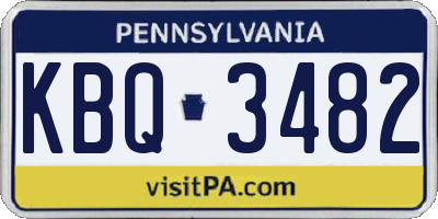 PA license plate KBQ3482