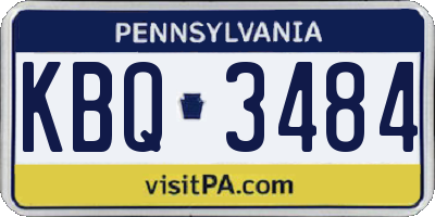 PA license plate KBQ3484