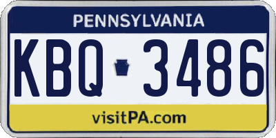 PA license plate KBQ3486