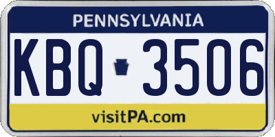 PA license plate KBQ3506