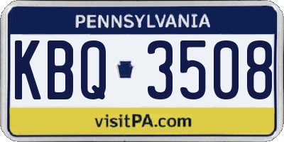 PA license plate KBQ3508