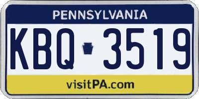 PA license plate KBQ3519