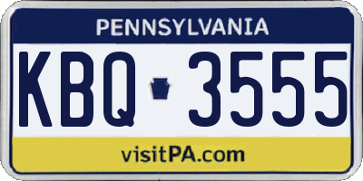 PA license plate KBQ3555